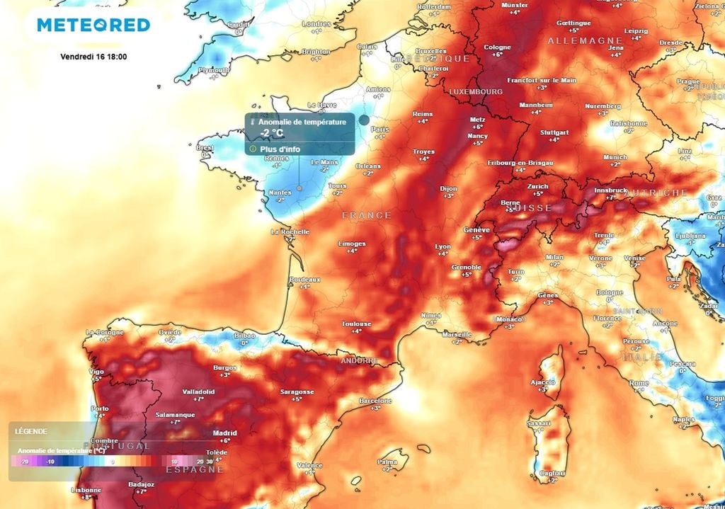 L'air polaire s'infiltrera par le nord-ouest vendredi, après le passage d'une perturbation pluvieuse. L'air polaire s'infiltrera par le nord-ouest vendredi, après le passage d'une perturbation pluvieuse.