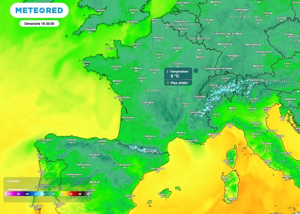 Dimanche après-midi, les maximales atteindront difficilement la barre des 10°C, en particulier dans l'est. Dimanche après-midi, les maximales atteindront difficilement la barre des 10°C, en particulier dans l'est.