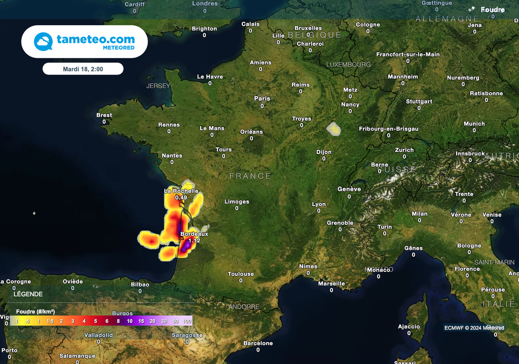 De violents orages attendus en deuxième partie de nuit prochaine. De violents orages attendus en deuxième partie de nuit prochaine.