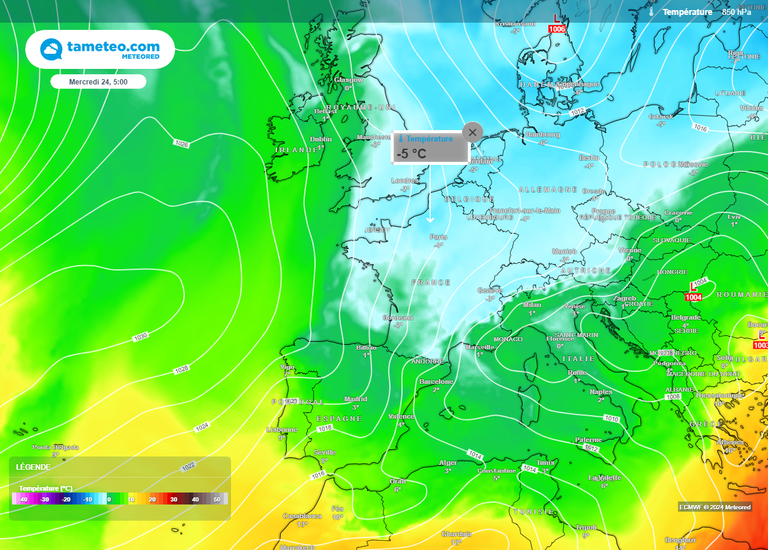 Goutte froide la semaine prochaine en France : risque de gel et instabilité