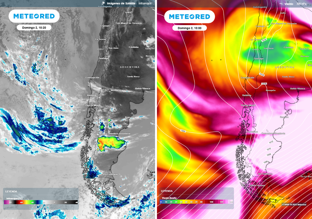 satelite y corriente en chorro