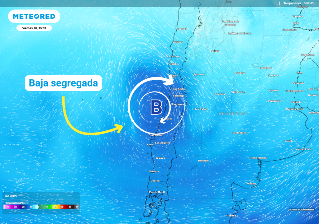 Baja segregada cruzará por la zona central de Chile este viernes 20 de febrero.