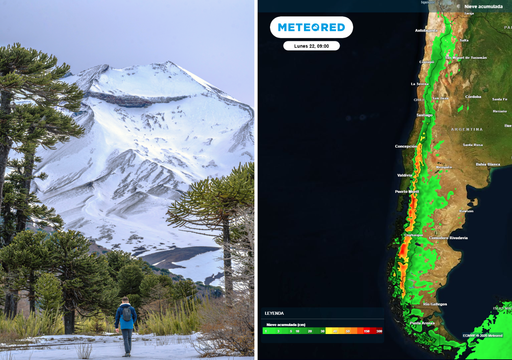 Hasta 50 mm de lluvia y 90 cm de nieve: 7 regiones de Chile recibir&aacute;n las precipitaciones m&aacute;s importantes esta semana