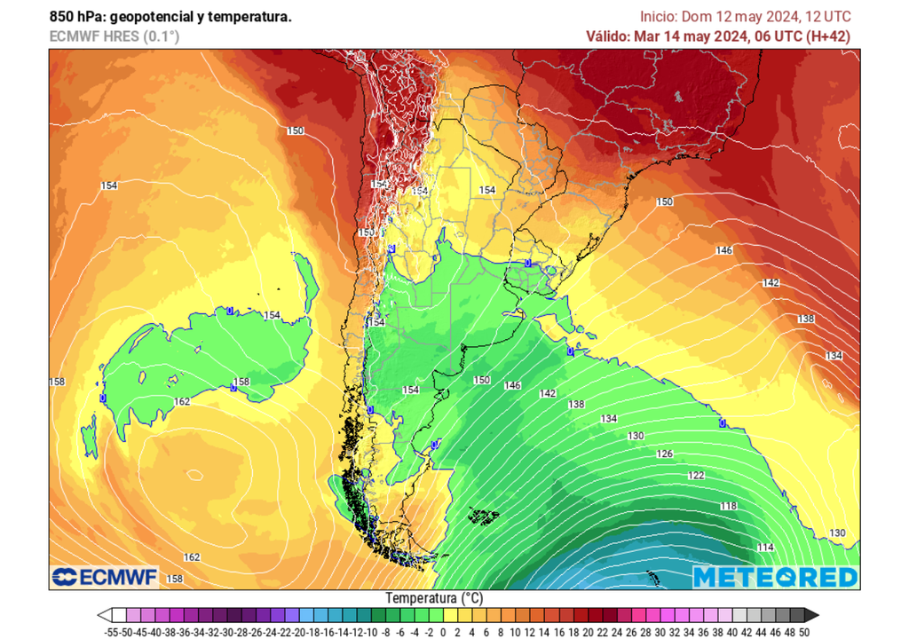 temperatura prevista para el nivel de 850 hPa temperatura prevista para el nivel de 850 hPa