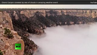 Gran Cañón cubierto por el mar de nubes en increíble evento meteorológico