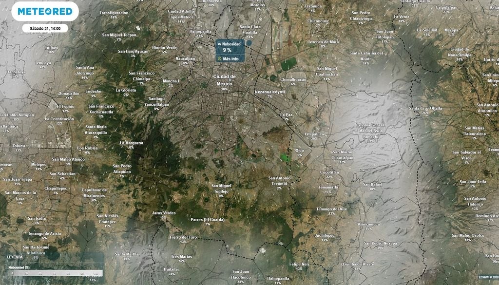 nubosidad Cielo mayormente despejado hasta las 14:00 horas, sin embargo habrá un ligero incremento de la nubosidad entre las 15:00 y 17:00 horas sin registar lluvia en la alcaldía Cuauhtémoc.