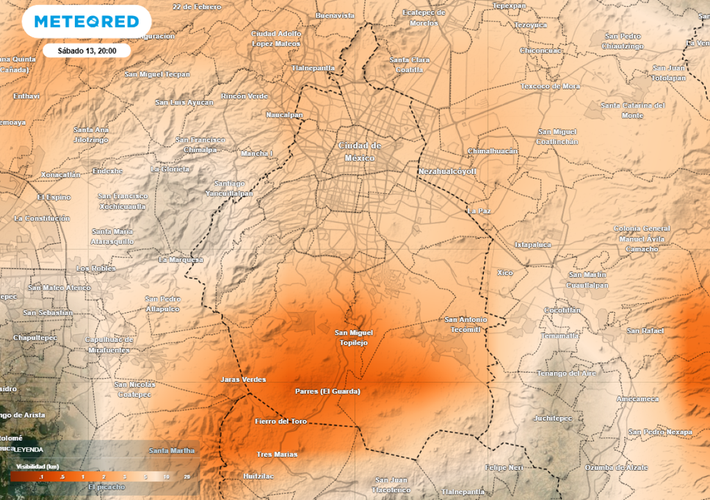 La visibilidad nocturna en Tlalpan y Milpa Alta será menor a 1 km debido a las lluvias y nubosidad densa. ¡Transita con cuidado! La visibilidad nocturna en Tlalpan y Milpa Alta será menor a 1 km debido a las lluvias y nubosidad densa.