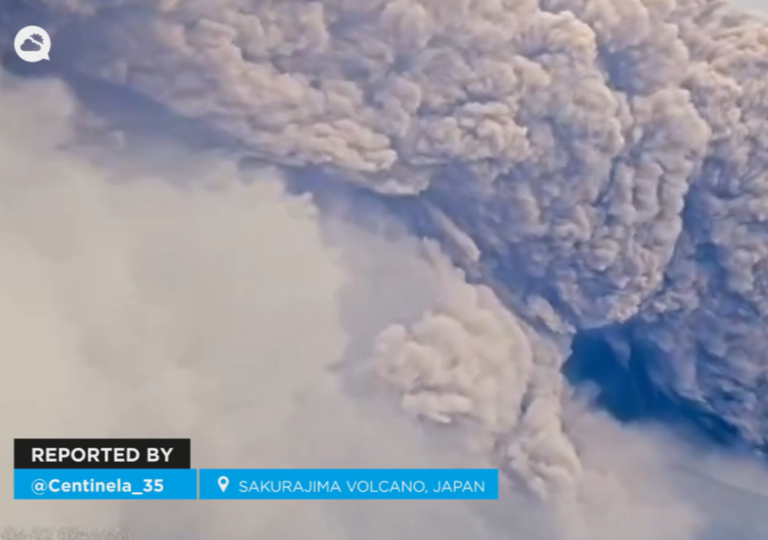 ¡Gran erupción del volcán Sakurajima, Japón! Este fenómeno provocó una columna de ceniza que alcanzó los 2000 metros