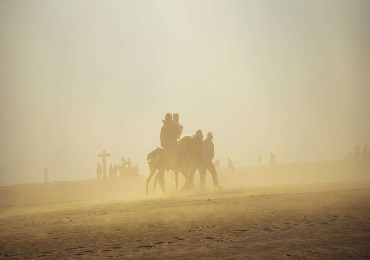 Intensa tormenta de arena redujo la visibilidad en la ciudad de Azraq