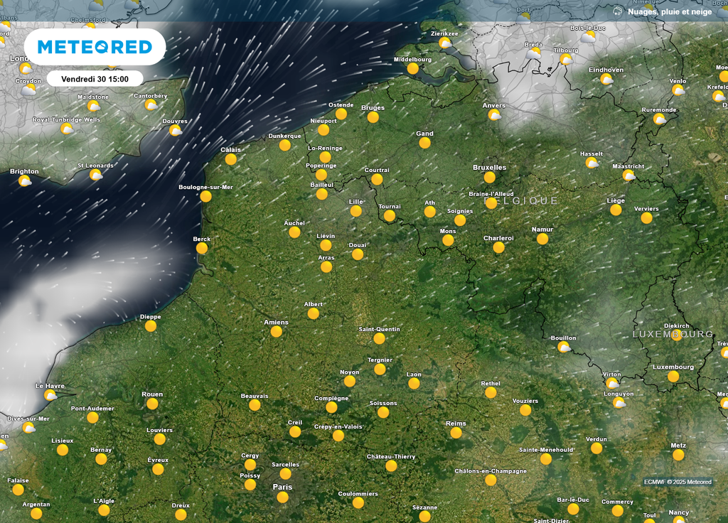 Nébulosité vendredi après-midi Nord et Pas-de-Calais