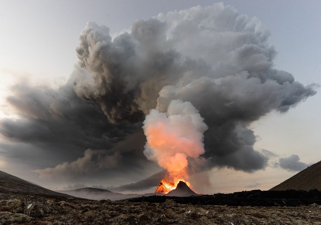 Vulkanische Eruption
