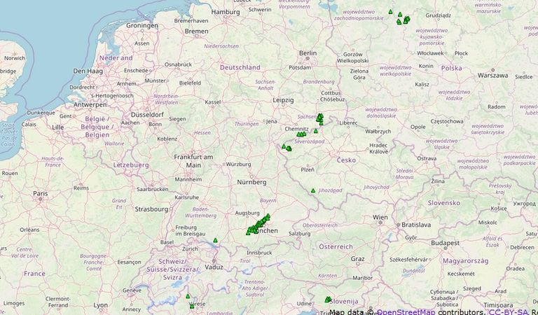 Mapa de granizo severo del 10 de junio de 2019. European Severe Weather Database Mapa de granizo severo del 10 de junio de 2019. European Severe Weather Database