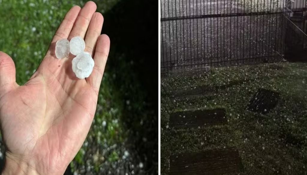 Granizo em Gramado e Canela — Foto: Cedidas/Vitor Camargo e Defesa Civil de Canela Granizo em Gramado e Canela — Foto: Cedidas/Vitor Camargo e Defesa Civil de Canela
