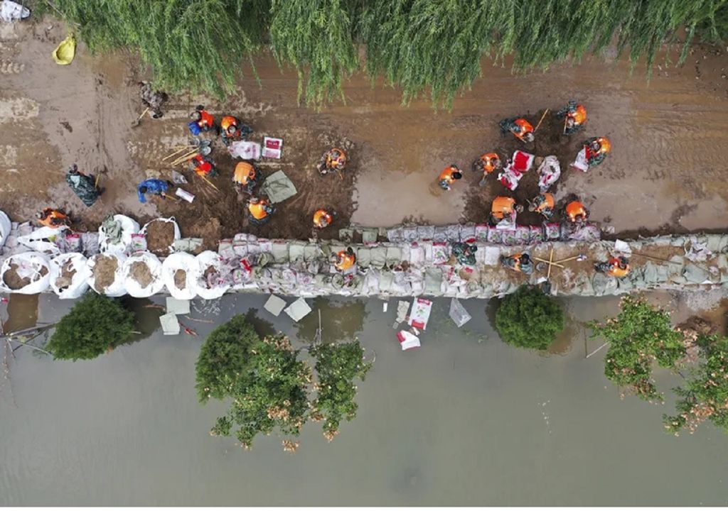 Inundación, Henan, Asia, China Inundación, Henan, Asia, China