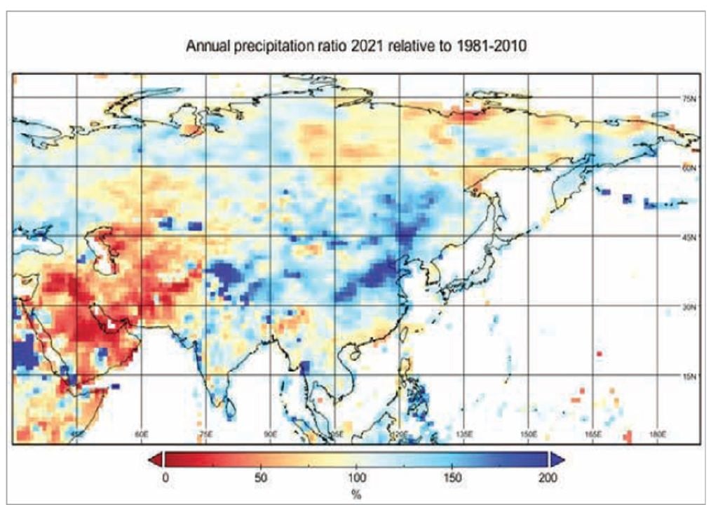 Anomalía precipitación Asia Anomalía precipitación Asia