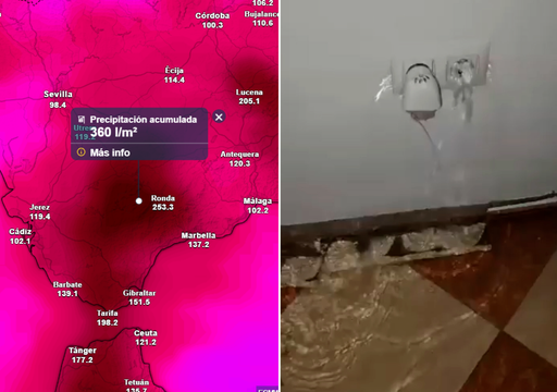 Grazalema alcanza los 500 l/m2 en 24 horas: el agua brota por el suelo y los enchufes, &uacute;ltima hora e im&aacute;genes