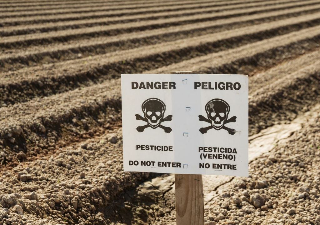 Campo con pesticidas