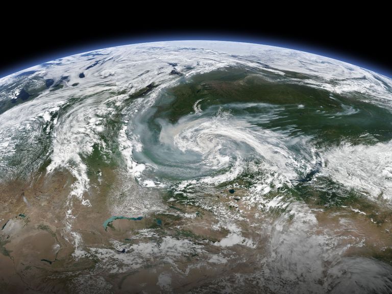 humo visto desde el espacio de lo incendios de Siberia humo visto desde el espacio de lo incendios de Siberia