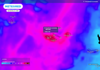 Grupo Ocidental e Central dos Açores sob aviso amarelo de precipitação até amanhã: esperam-se até 140 mm de acumulação