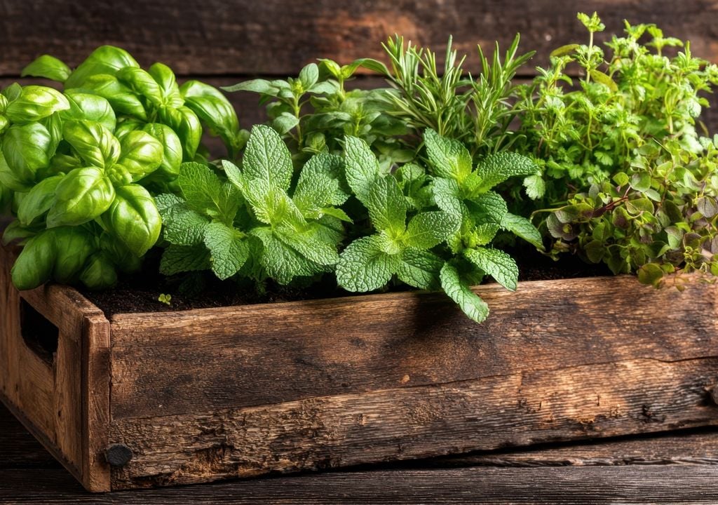 La menta puede compartir maceta con otras aromáticas, pero solo si hay espacio y controles de poda.