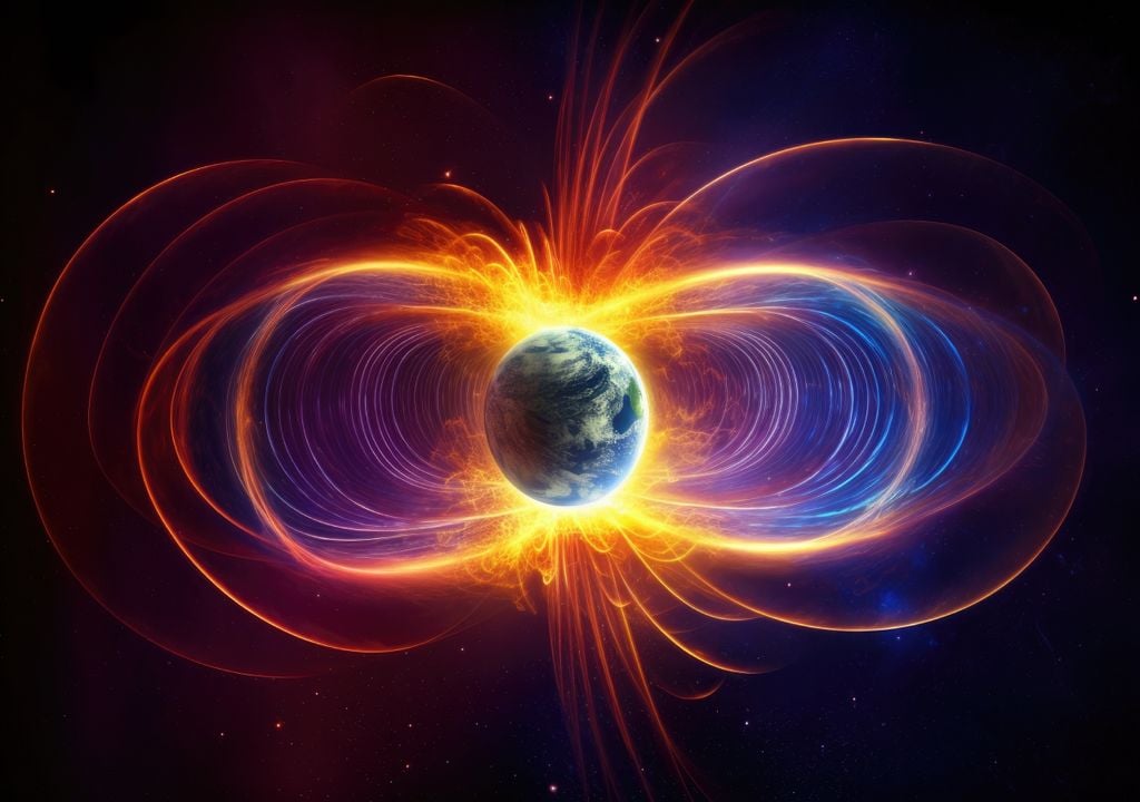 a magnetic field;  Earth Magnetic Shield