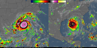 Haiyan vs Katrina: topes nubosos más fríos/más altos de estos dos super ciclones 