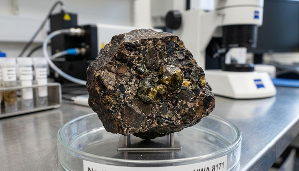 Hallazgo histórico en Marte: científicos descubren una piedra preciosa extraterrestre. Imagen esquemática, no realista, generada con IA.