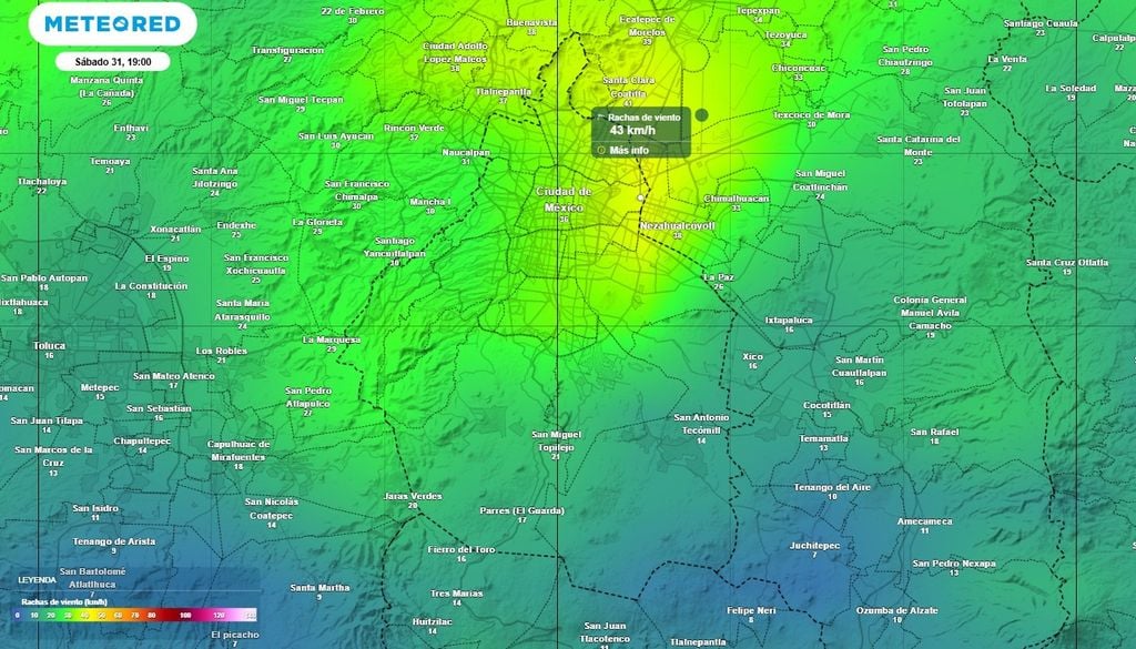 Las rachas de viento durante la noche de Halloween en CDMX, estarán cercanas a 35 km/h, pudiendo hacer que la sensación térmica se sienta fría a fresca. Las rachas de viento durante la noche de Halloween en CDMX, estarán cercanas a 35 km/h, pudiendo hacer que la sensación térmica se sienta fría a fresca.