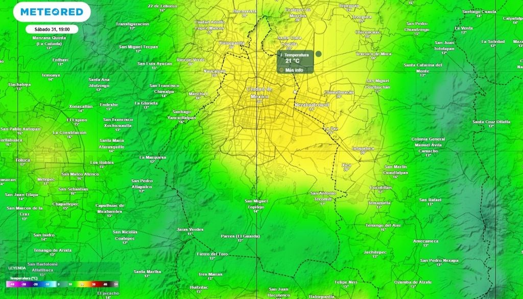 Las temperaturas por la noche del sábado oscilarán de 20 a 22 °C en zona urbana y de 14 a 16 °C en zonas altas del poniente y sur de la ciudad. Las temperaturas por la noche del sábado oscilarán de 20 a 22 °C en zona urbana y de 14 a 16 °C en zonas altas del poniente y sur de la ciudad.