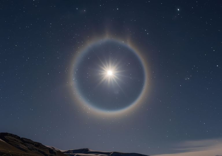 Halo lunar, los anillos de color que abrazan la Luna