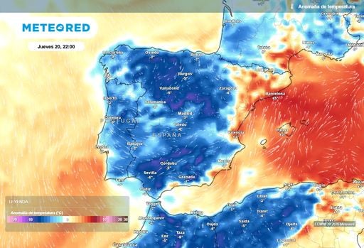 Hasta 10 &ordm;C menos: el jueves habr&aacute; un importante baj&oacute;n de temperaturas en el norte y sureste peninsular