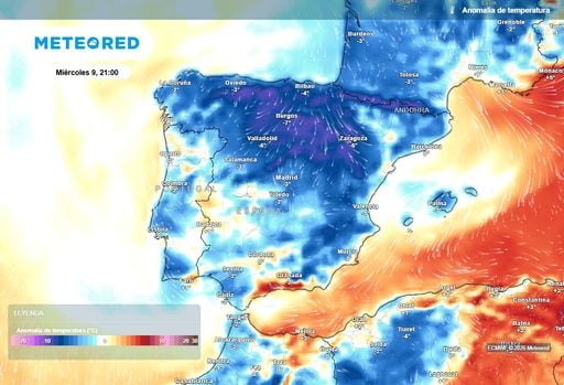 Hasta 10 &ordm;C menos: entre ma&ntilde;ana y el mi&eacute;rcoles el aire polar provocar&aacute; un brusco baj&oacute;n de temperaturas