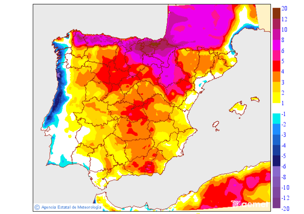 El subidón térmico será especialmente notable en el extremo norte.