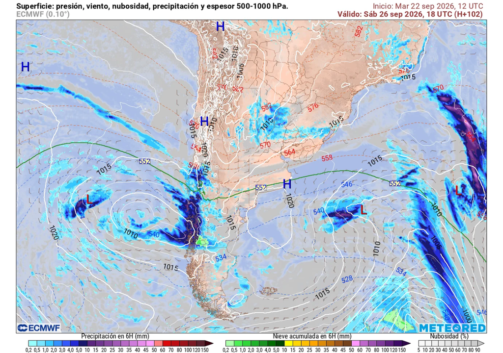 Este sábado llegaría otro sistema frontal que dejaría más precipitaciones, principalmente hasta el Maule.