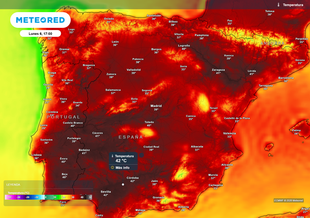 Las temperaturas superarán los 40 ºC en diferentes zonas del país.