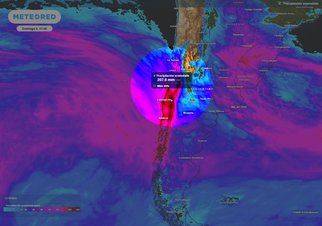 Nuevamente Chile sentirá los efectos de los temporales intensos. El viento y la lluvia llegarán asociados a dos sistemas frontales, con río atmosférico.