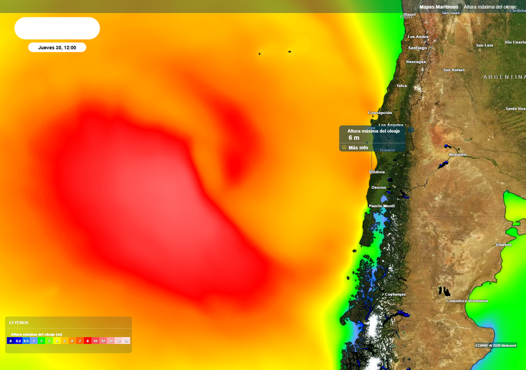 El viento que producirá el intenso ciclón extratropical dejará marejadas en el sur del país.