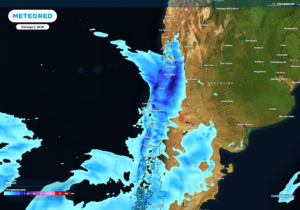 Las lluvias avanzarán hasta el sur de la Región de Coquimbo entre la madrugada y la mañana del domingo 2 de agosto.