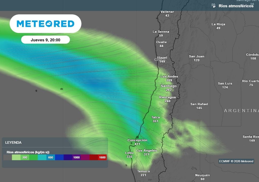 Río atmosférico Amplio río atmosférico serviría de combustible para la llegada de las lluvias a la RM las próximas jornadas.