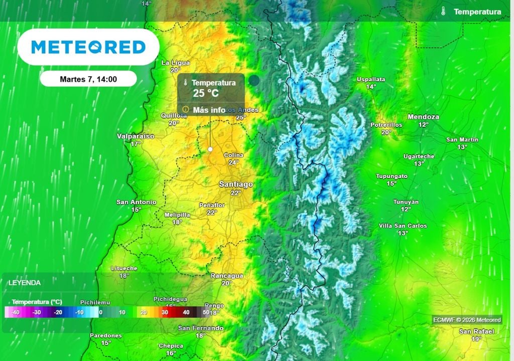 Temperaturas Las máximas subirán este martes hasta cerca de 25 °C en Santiago, valores que sin dudas superan lo esperado en esta etapa del invierno.