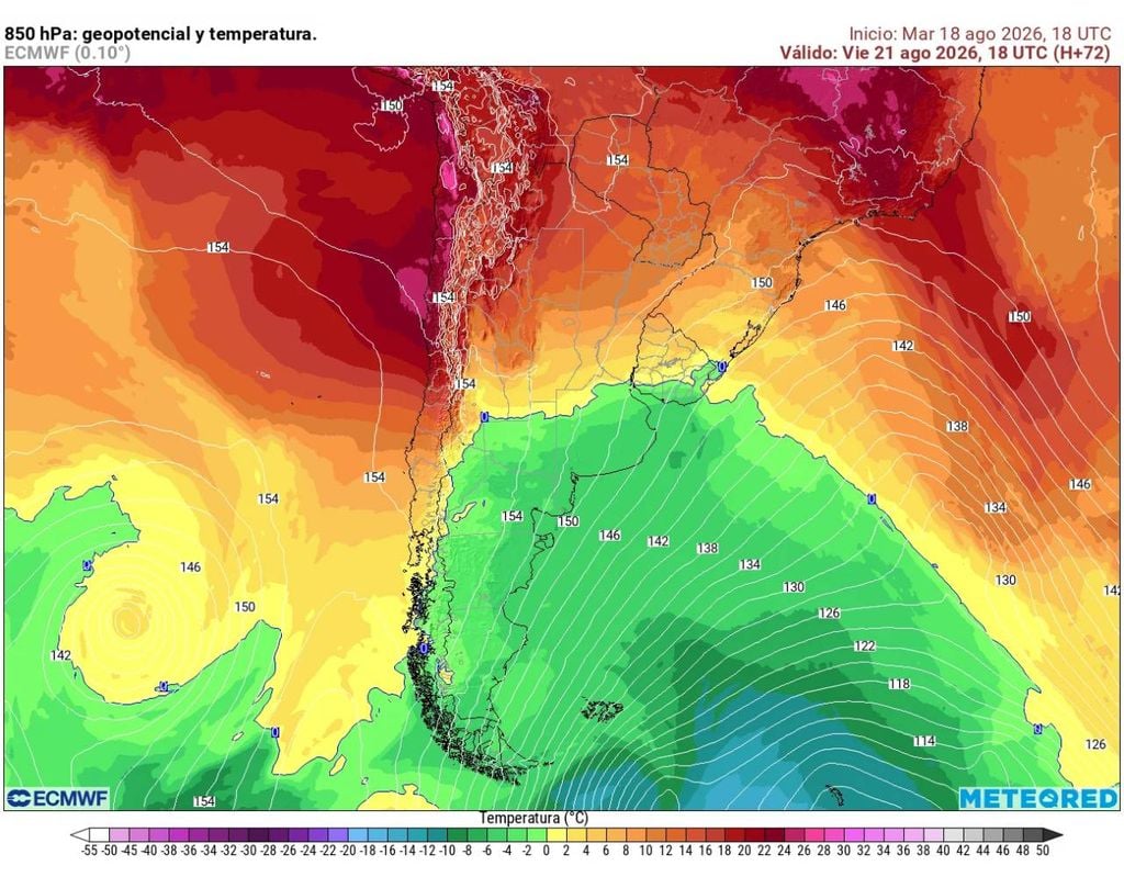 Una dorsal en altura elevará las temperaturas desde el norte del país hasta parte de la zona central:en Santiago podríamos alcanzar los 25 °C.