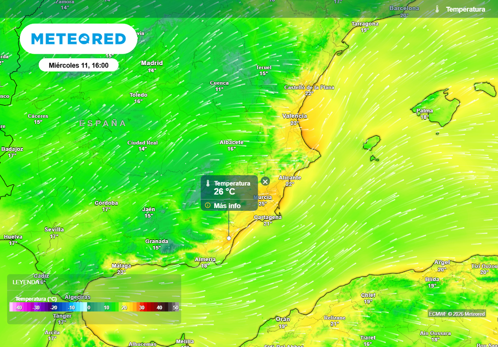 En algunas zonas del litoral y prelitoral este se alcanzarán o superarán los 25 ºC.