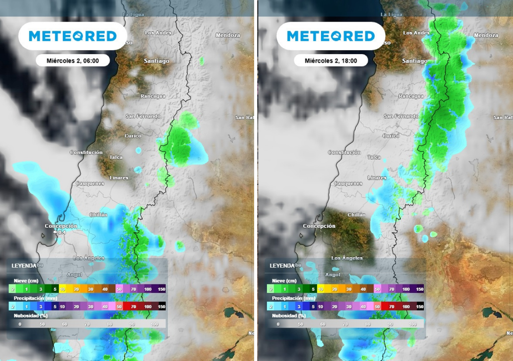 mapas de precipitación En la mañana del miércoles podrían volver las precipitaciones a Biobío y Ñuble, mientras que hacia la tarde se presentarían en gran parte de la precordillera y cordillera central.