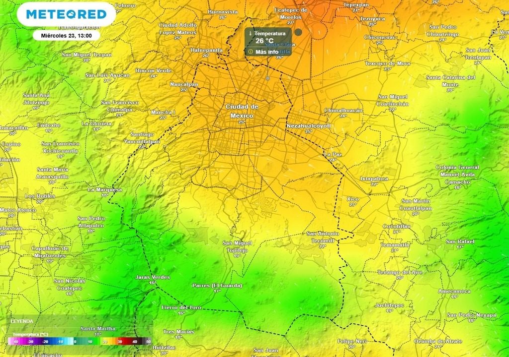 calor Primera tarde del otoño y con temperaturas máximas superiores a 25 °C en las alcaldías del centro, norte y oriente de la capital.