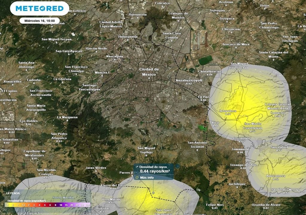 La posibilidad de tormenta se mantendrá hacia la zona montañosa del sur de la ciudad, aunque de manera muy aislada.