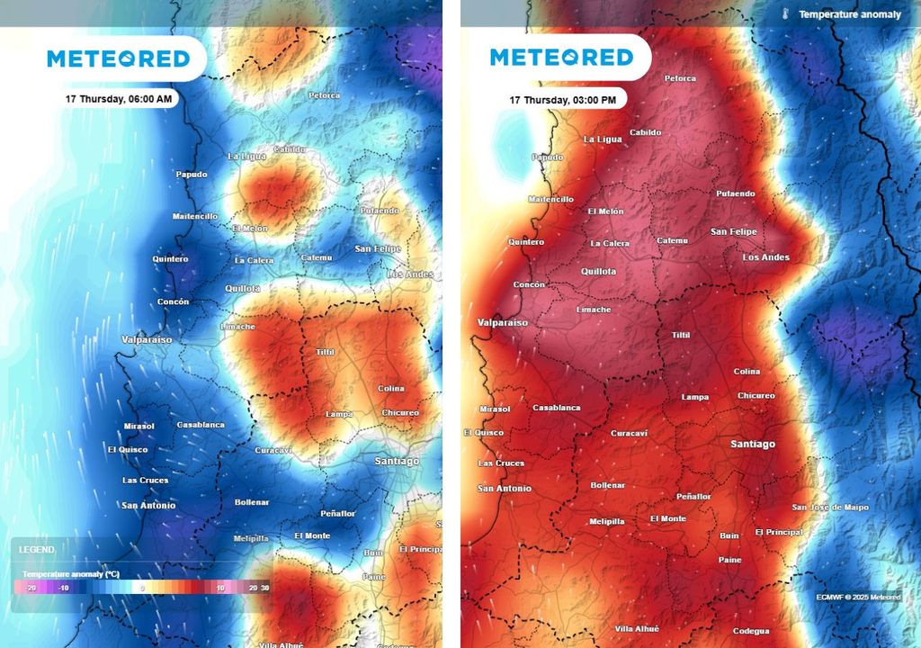 Mapa de anomalía de temperaturas Mapa de anomalía de temperaturas