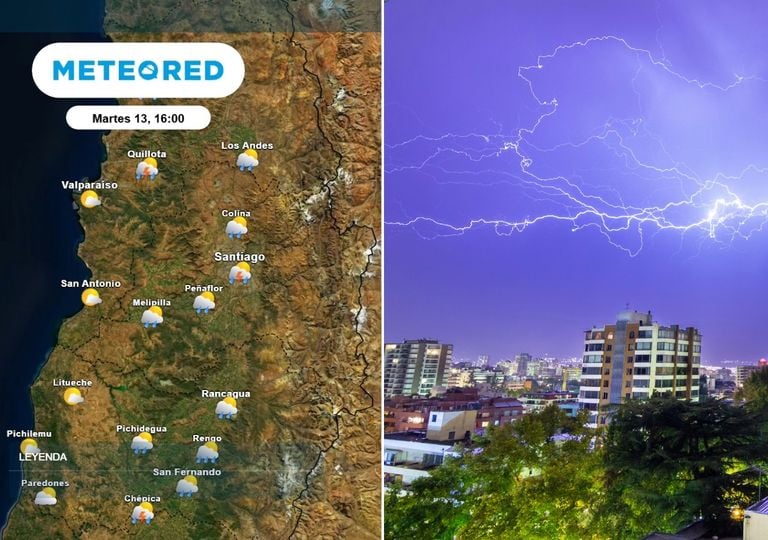 Hasta 30 mm de lluvia, tormentas el&eacute;ctricas y granizo en la RM: &iquest;qu&eacute; d&iacute;a terminar&aacute; el evento?