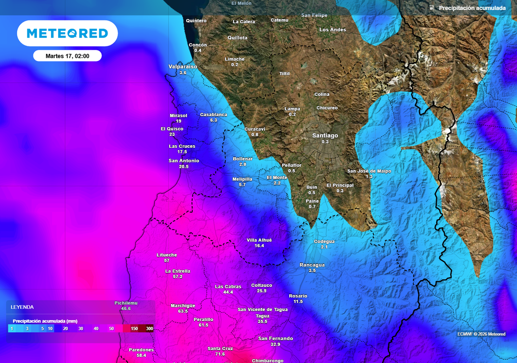 Entre la tarde del lunes y madrugada del martes se esperan acumulados de hasta 30 mm en sectores cercanos a San Pedro.