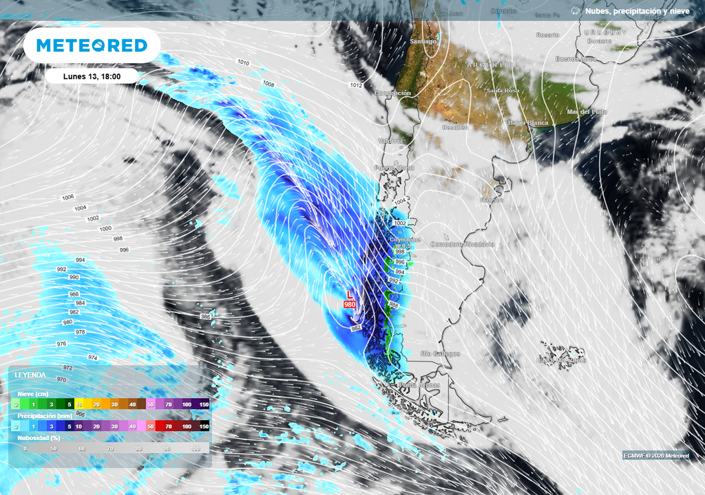 Al menos 2 frentes fríos dejarán lluvia en Chile centro-sur durante los próximos días.