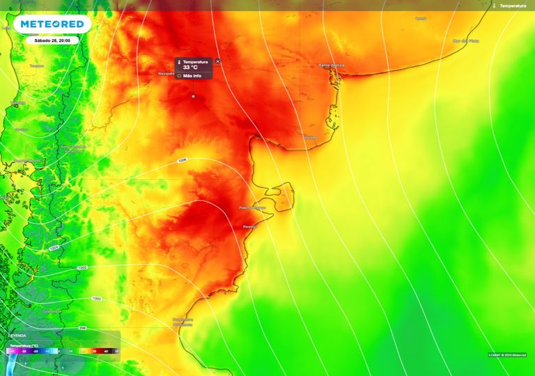 Hasta 33&deg;C en la Patagonia: calor veraniego en el norte de la regi&oacute;n y frente fr&iacute;o en el sur este fin de semana